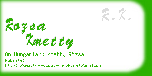 rozsa kmetty business card