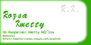 rozsa kmetty business card